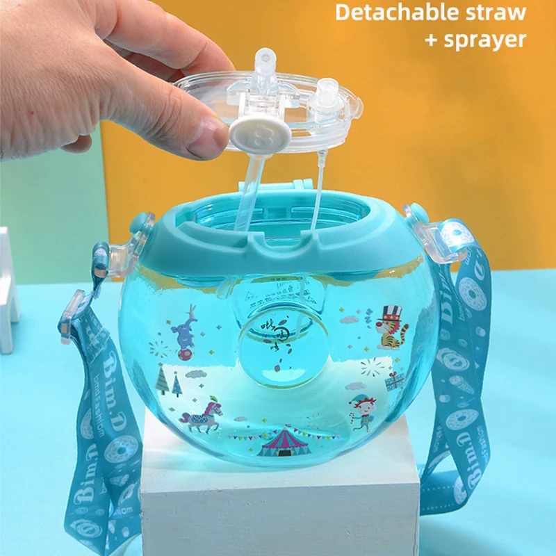 Бутылка для воды с распылителем детей 500 мл портативная кружка питья школы милая