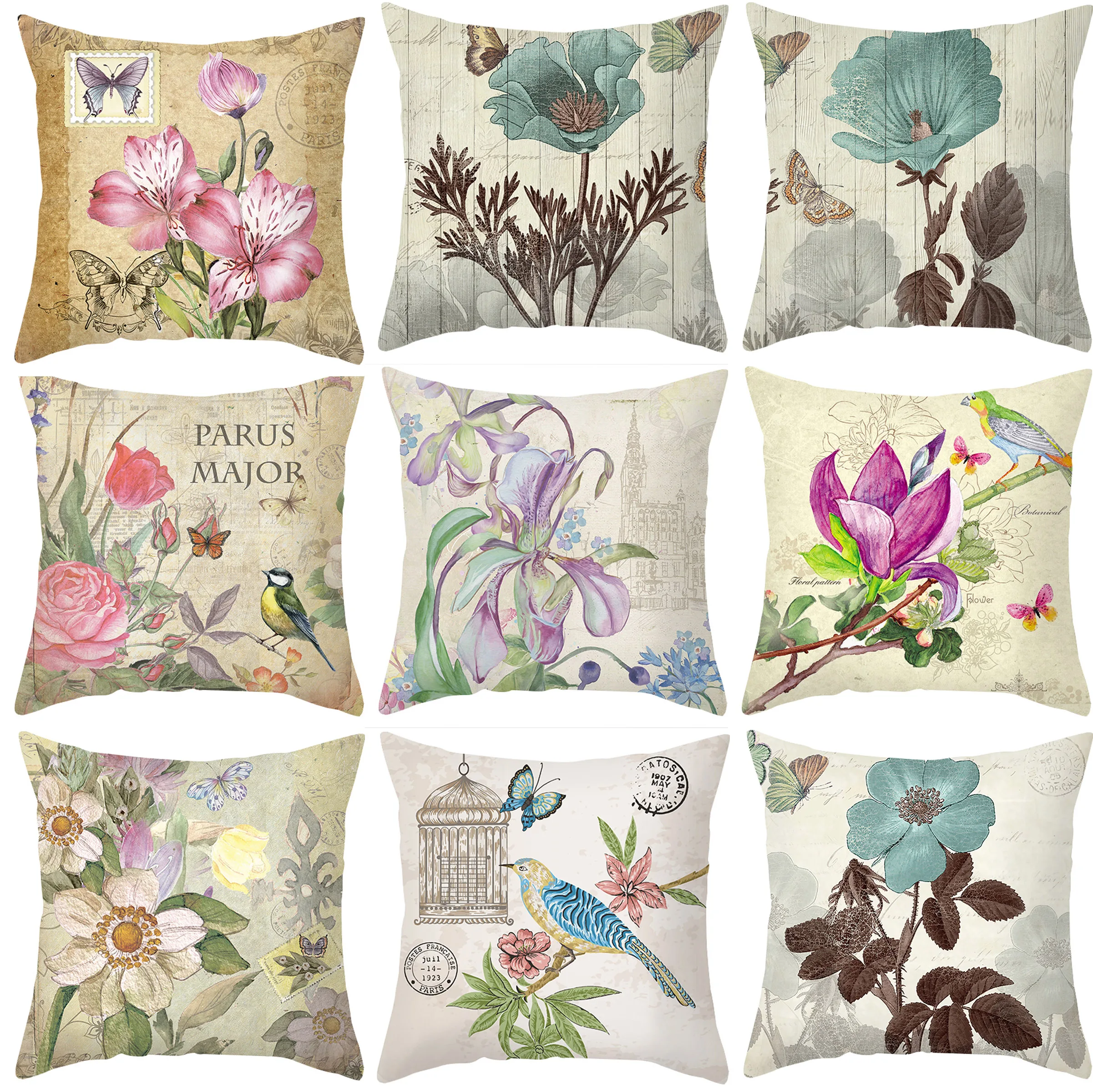 

Bedroom Living Room Sofa Cushion Cover Home Pillow Cover Decorative Flower Ink Painting Pillow Cover Cushion Cover