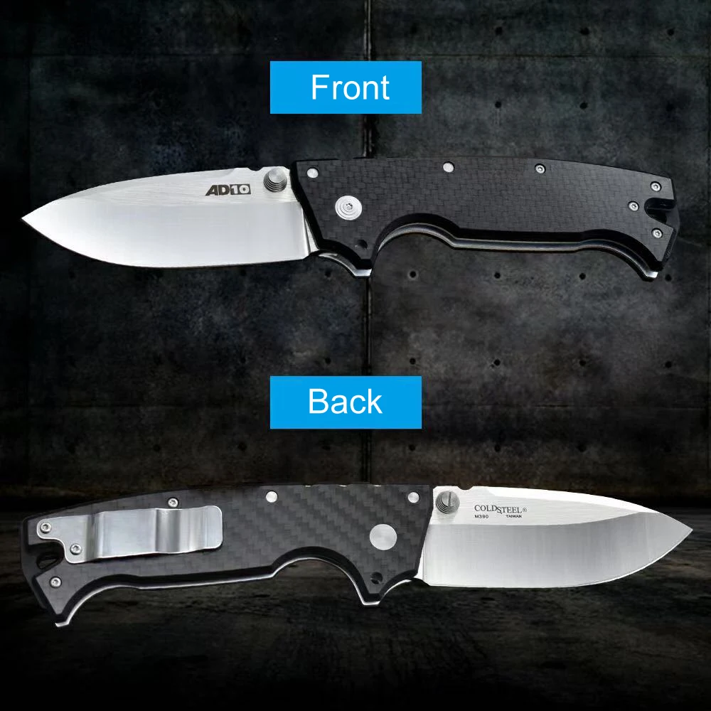 

Cold steel AD-10 Pocket Portable Folding knife Blade M390 Steel Outdoor Camping Edc Self Denfense Pocket Tool Fast shipping