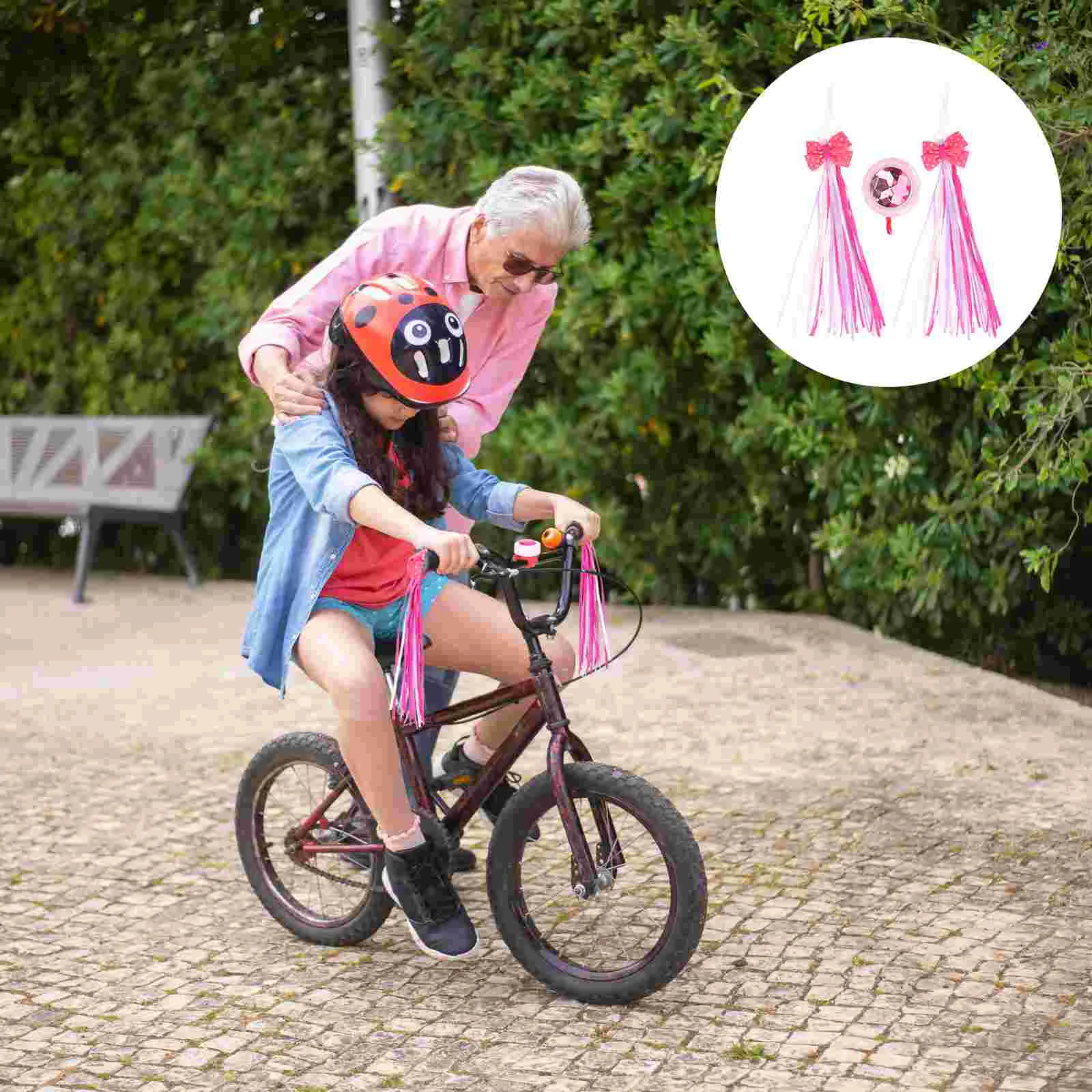 

Ribbon Bicycle Bell Streamer Kit Handlebar Bike Grips Children Scooter Iron Streamers Bikes