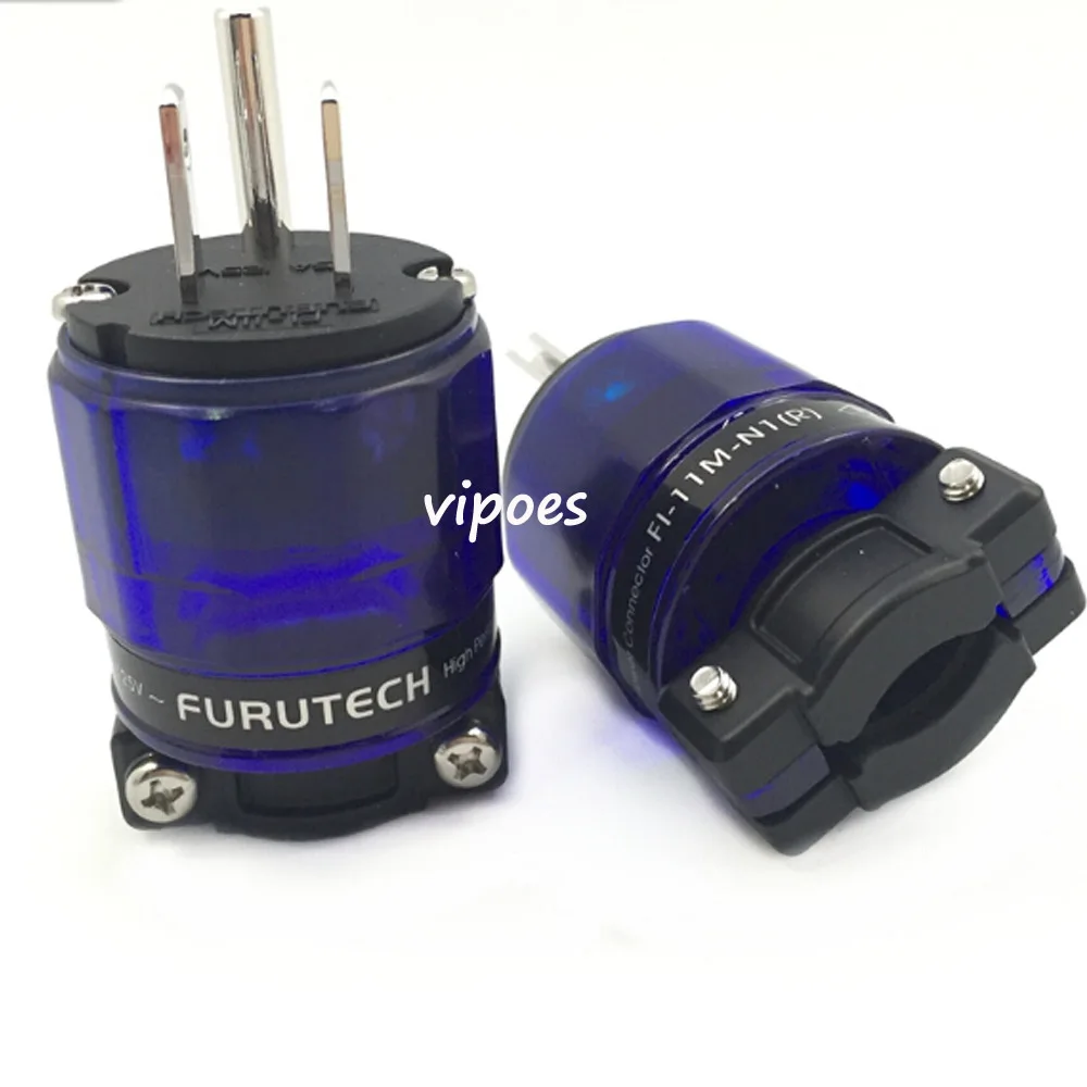 

Free Shipping One Pair FI-11M-N1R Rhodium Plated US AC DIY Power Plug HI END 15A 250V 16mm