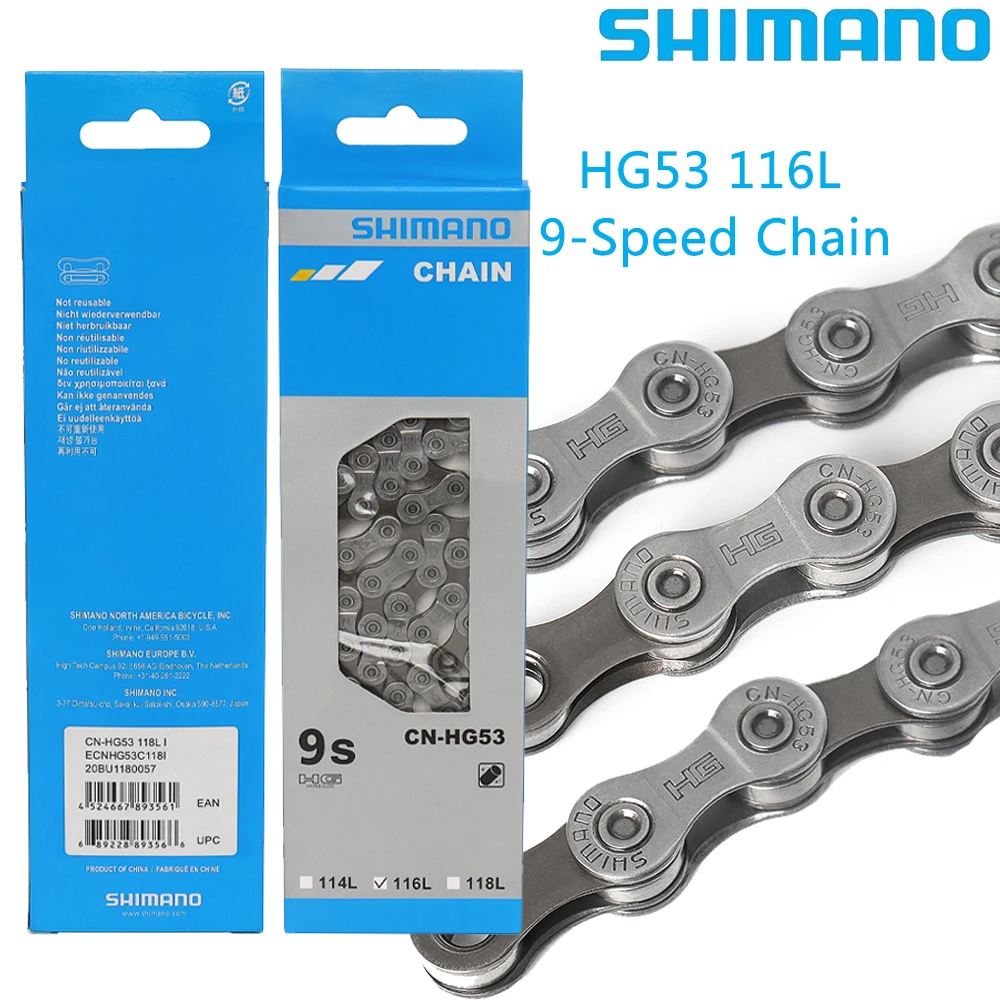 SHIMANO CN HG53 9-скоростная велосипедная цепь 116L звенья супер узкая HYPERGLIDE для