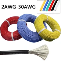 silicone rubber tinned copper wire cable flexible 268101213141618202224262830 awg 600v black red blue multicolor