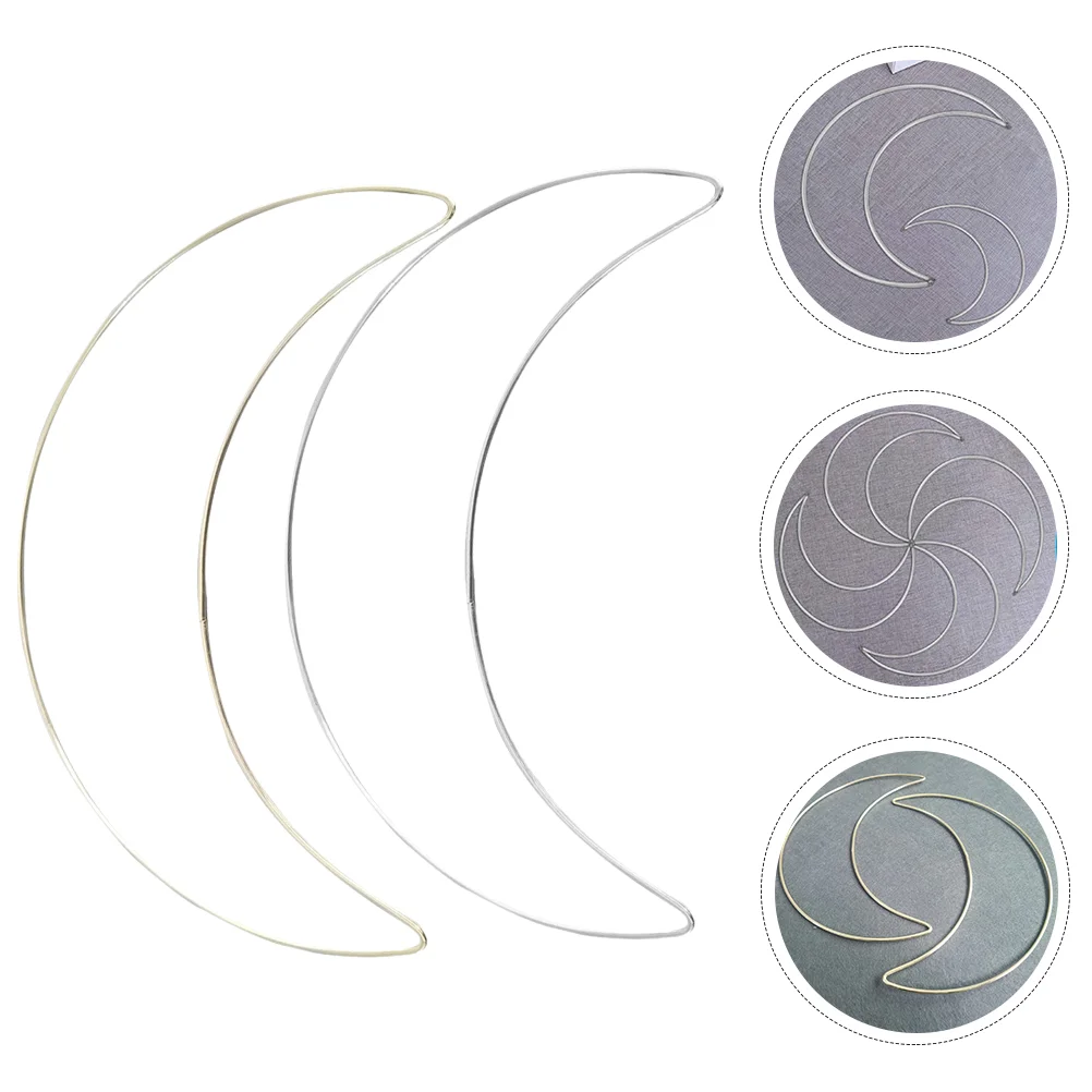 

2 Pcs Metal Ring Dreamcatcher Macrame Decor Metal Hoops Macrame Heart Ring Moon Wreath Frame Metal Rings