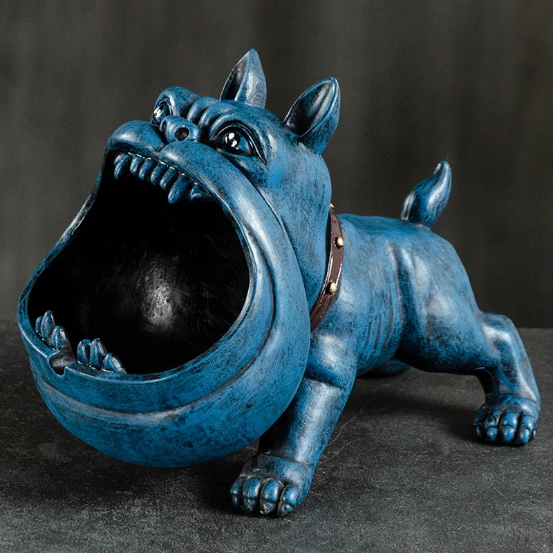 

Resin/Ceramic Ceramic crafts living room desktop home decoration large capacity storage box, dog ashtray men's gift