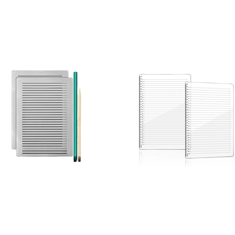 

2 Pcs Plastic Straight Line Stencil Template For Journaling