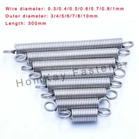 123 pcs 300mm o ring dual hook 304 stainless steel tension spring wire dia 0 3 1mm outer dia 3 12mm pullback tension spring