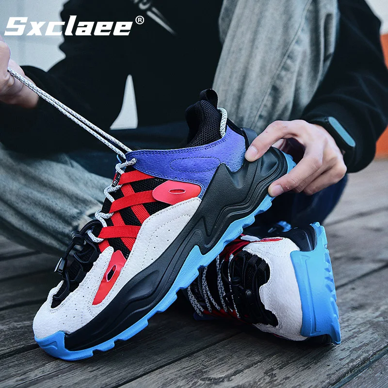 

Модная многослойная мужская повседневная обувь Sxclaee с градиентом, удобная дышащая сетчатая спортивная обувь, Легкая удобная мужская обувь 45