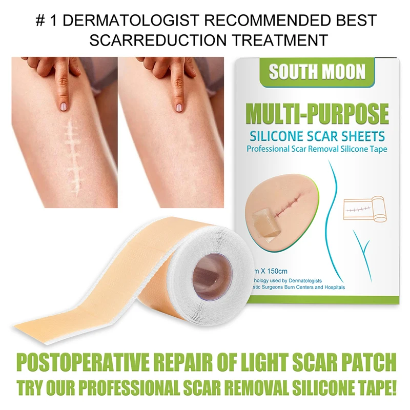 

4*150cm Skin Tone Scar Sticker Reusable Silicone Scars Removal Patch Sheet Burn