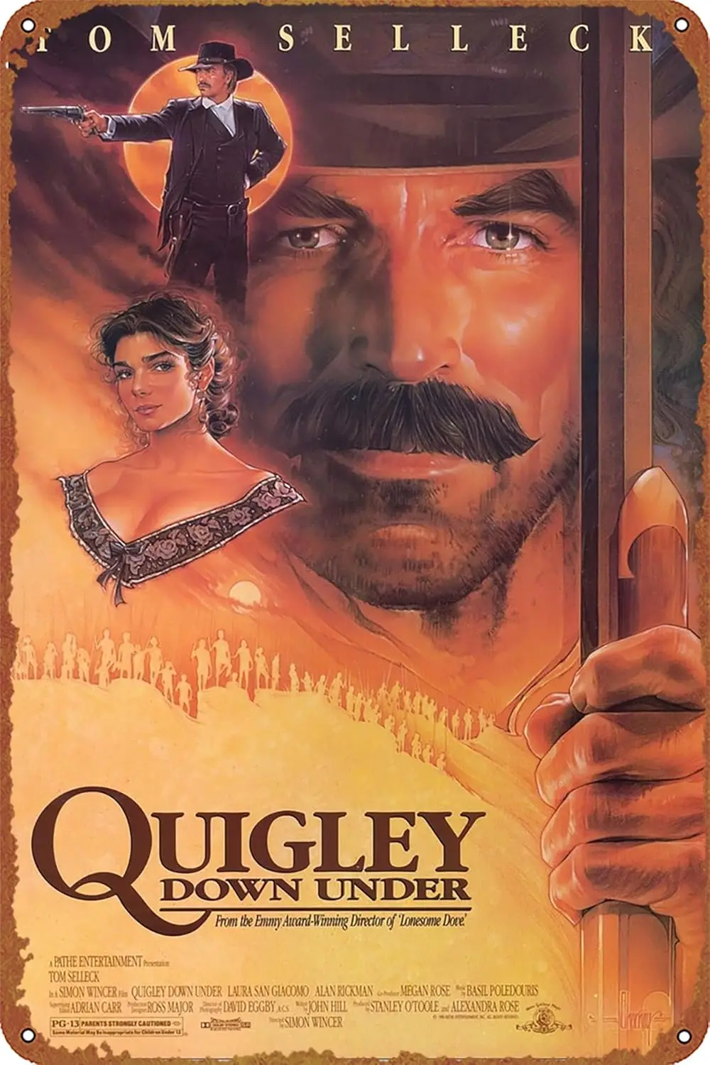 Постер Фильма Quigley Down под 1990 классический фильм жестяной знак винтажный