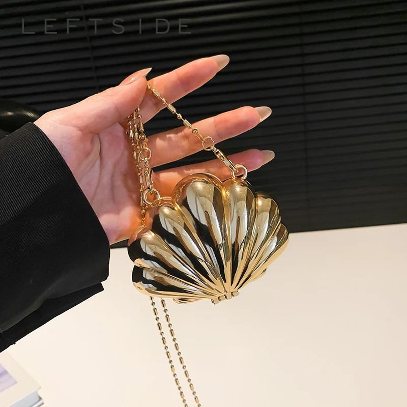 Левая сторона мини-милые металлические сумки через плечо для женщин 2024 Y2K женские