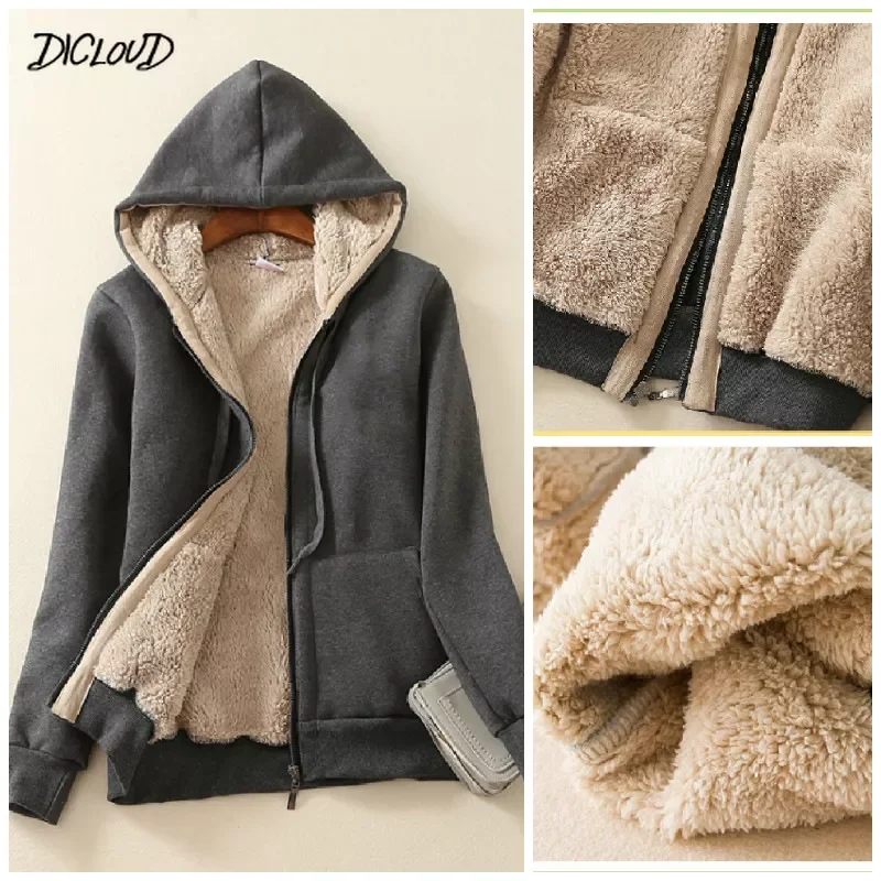 

Womens Cashmere Winter Warm Coats Thick Parka Warm Hooded Coat Women Jacket Winter Parka Basic Jacket Fashion Women's Clothi