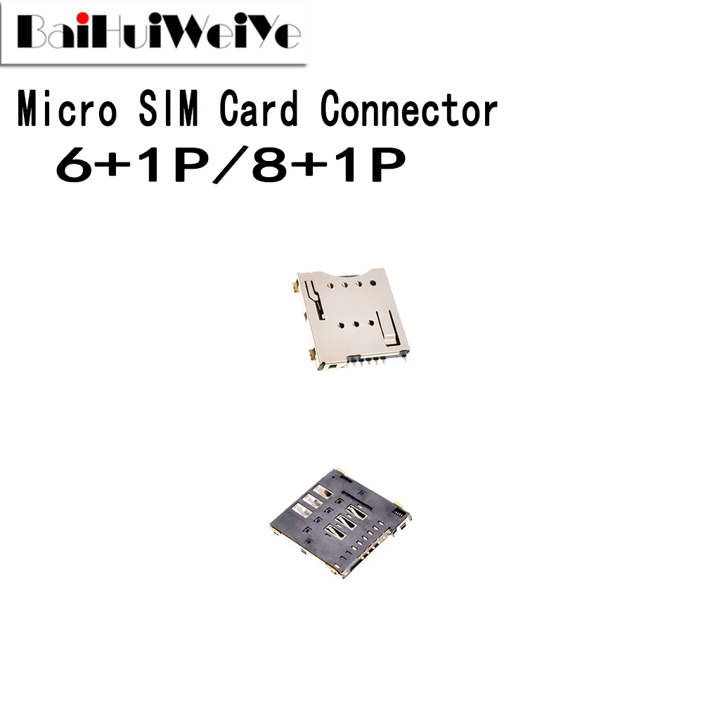 

1 шт., разъем для Micro SIM-карты, 6 + 1 P / 8 + 1 P