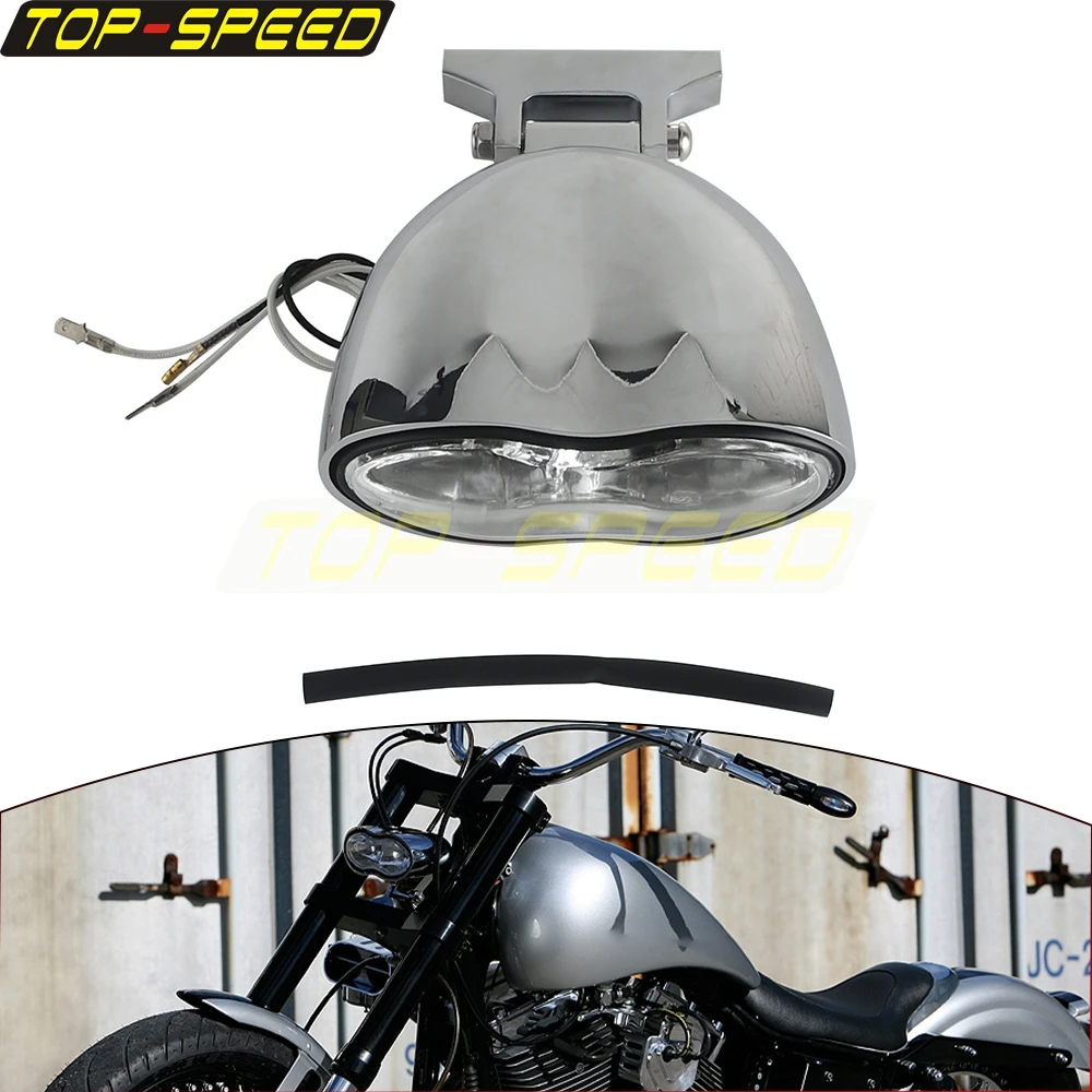 

Для Harley Chopper Bobber на заказ Honda Cyclops на заказ мотоциклетная фара двойная овальная волна двойные фары мото двойной передний свет