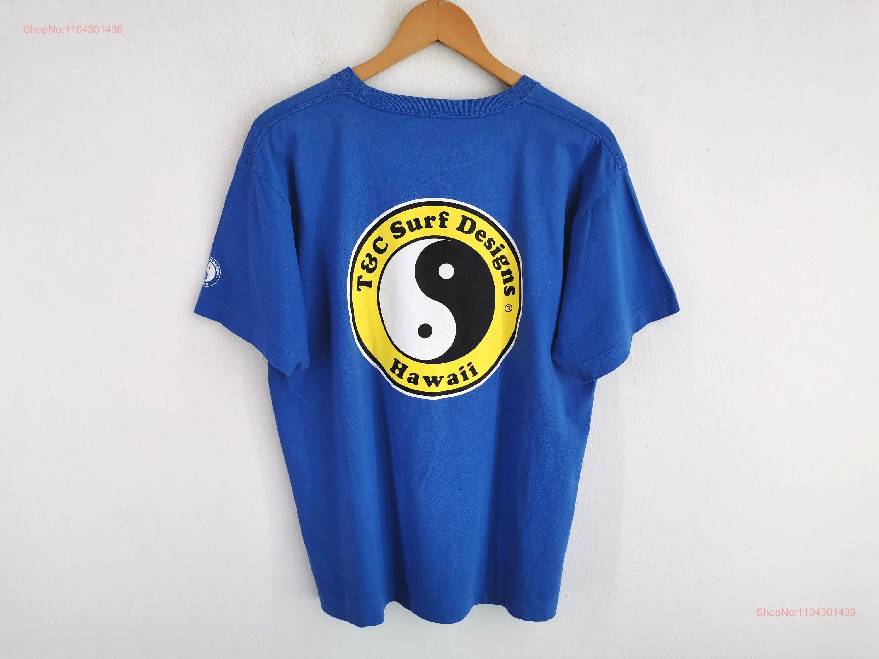 T C Surf Design Рубашка Винтаж и Гавайский большой логотип Размер L с длинными или