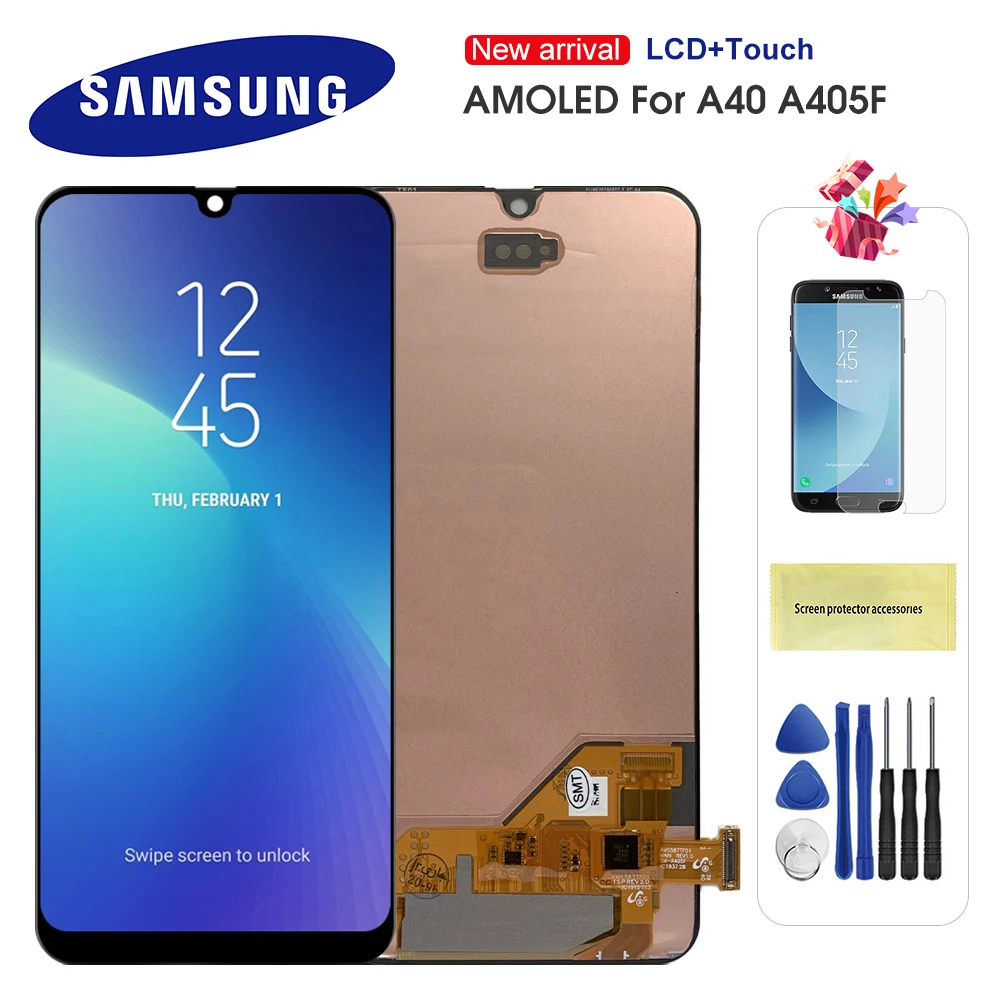 

ЖК-дисплей Super AMOLED для Samsung Galaxy A40 2019 A405 A405F A405FN/DS, дисплей с сенсорным экраном и дигитайзером в сборе, оригинал