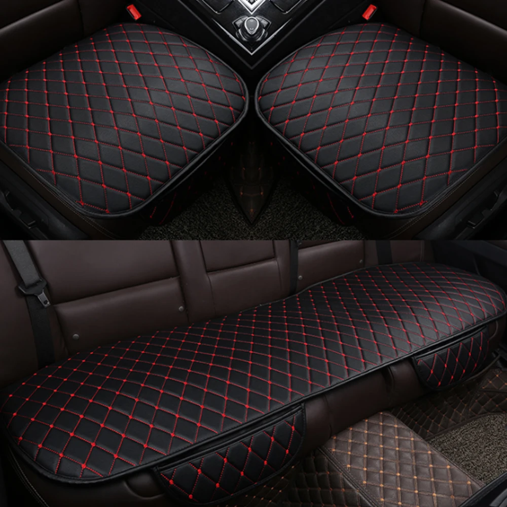 

Universal Car Seat Cover Luxury PU Leather Car Seat Cushion Automobiles Waterproof Front Rear Back Chair Protector Pad Mat Auto