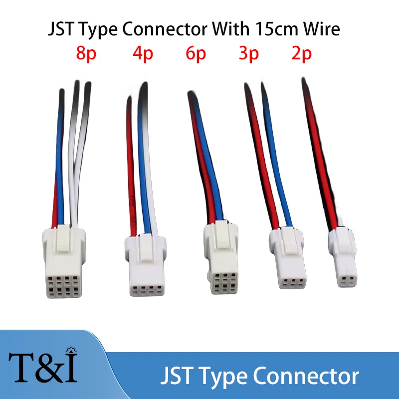 0,6 мм JST водонепроницаемый автомобильный разъем для быстрого подключения с 15 см проводным жгутом JST02T/02R-JWPF-VSLE 2P/3P/4P/6P/8P разъем