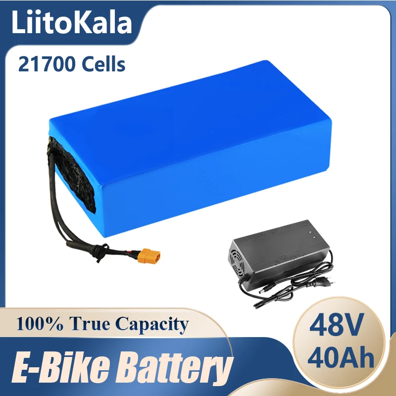 

Аккумулятор для электрического велосипеда LiitoKala, 48 В, 40 А · ч, 21700 13S8P, 48 В, 40 А · ч, 1500 Вт