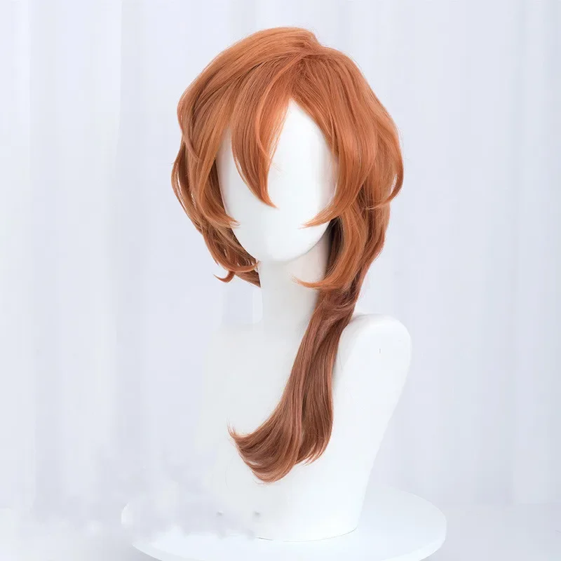 Chuuya nakaato косплей Bungo Stray собаки мужчины 55 см коричневый аниме парик термостойкие