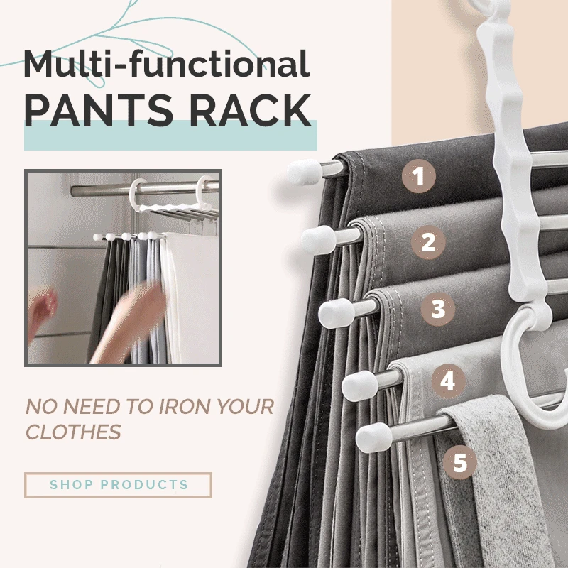

5 in 1 Trouser Storage Rack Multi-functional Wardrobe Organizer Pants Tie Storage Shelf Closet Organizer Magic Clothes Hanger