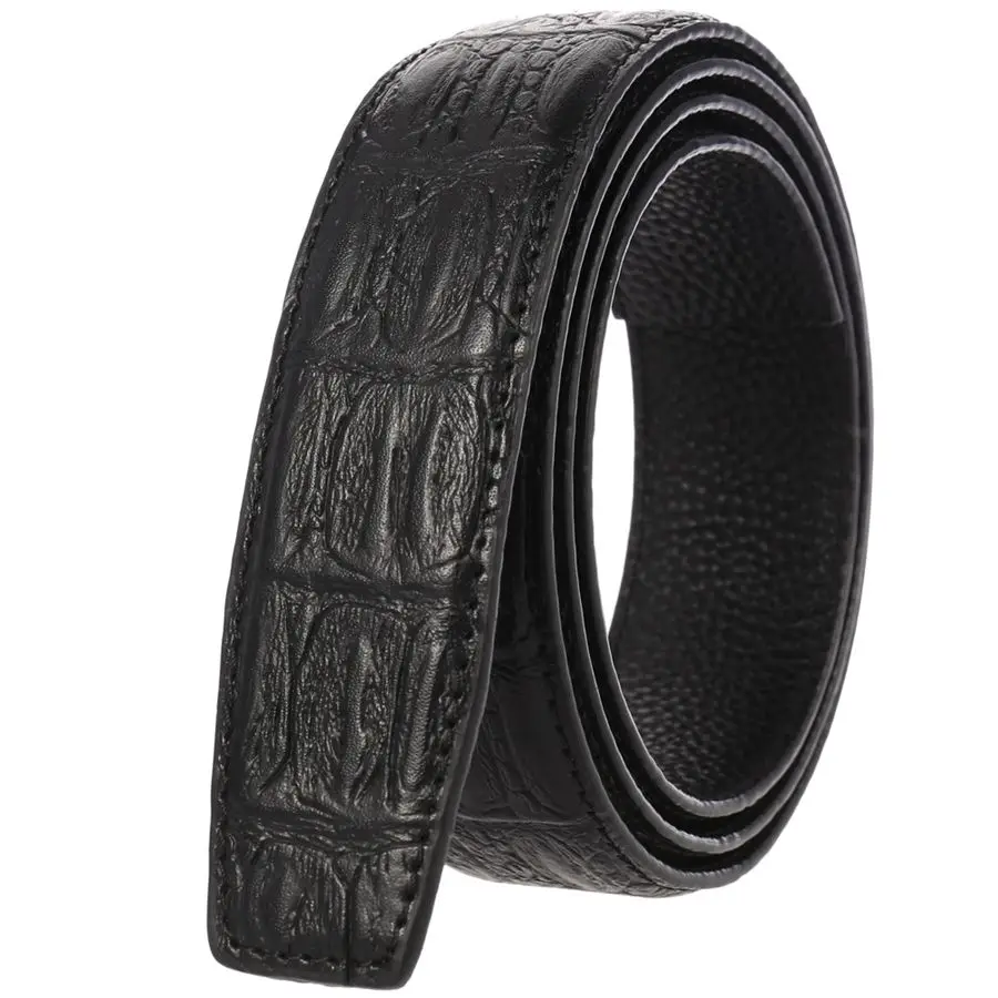 No Buckle 3.5cm Wide Real Male Genuine Leather Belt Without Automatic Buckle Strap Designer Belts Leather Belt Men