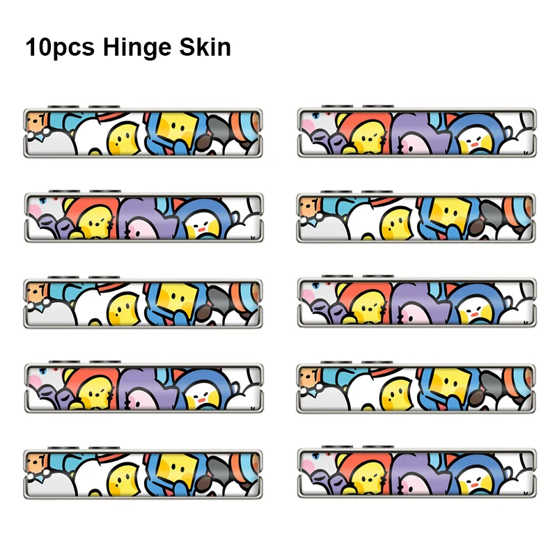 

10pcs/pack Cartoon Hinge Skin for Samsung Galaxy Z Flip 5 4 3 Side Screen Protector Film Cover Flip5 3M Border Wrap Sticker