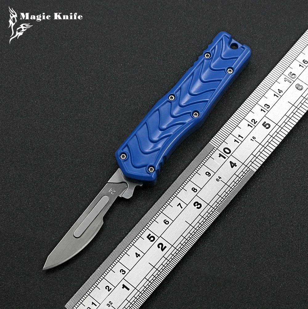 

Карманный мини-нож для самозащиты OTF, лезвие 440, ручка из алюминиевого сплава цинка, противоскользящий дизайн, подвеска для ключа, праздничный подарок