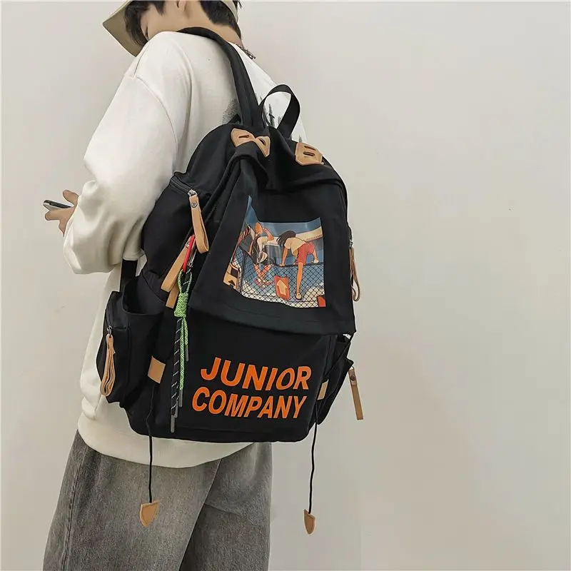 

Qyahlybz High School Senior College Students' Backpack Large Capacity Fashion Joker Student Schoolbag Male Bag Female