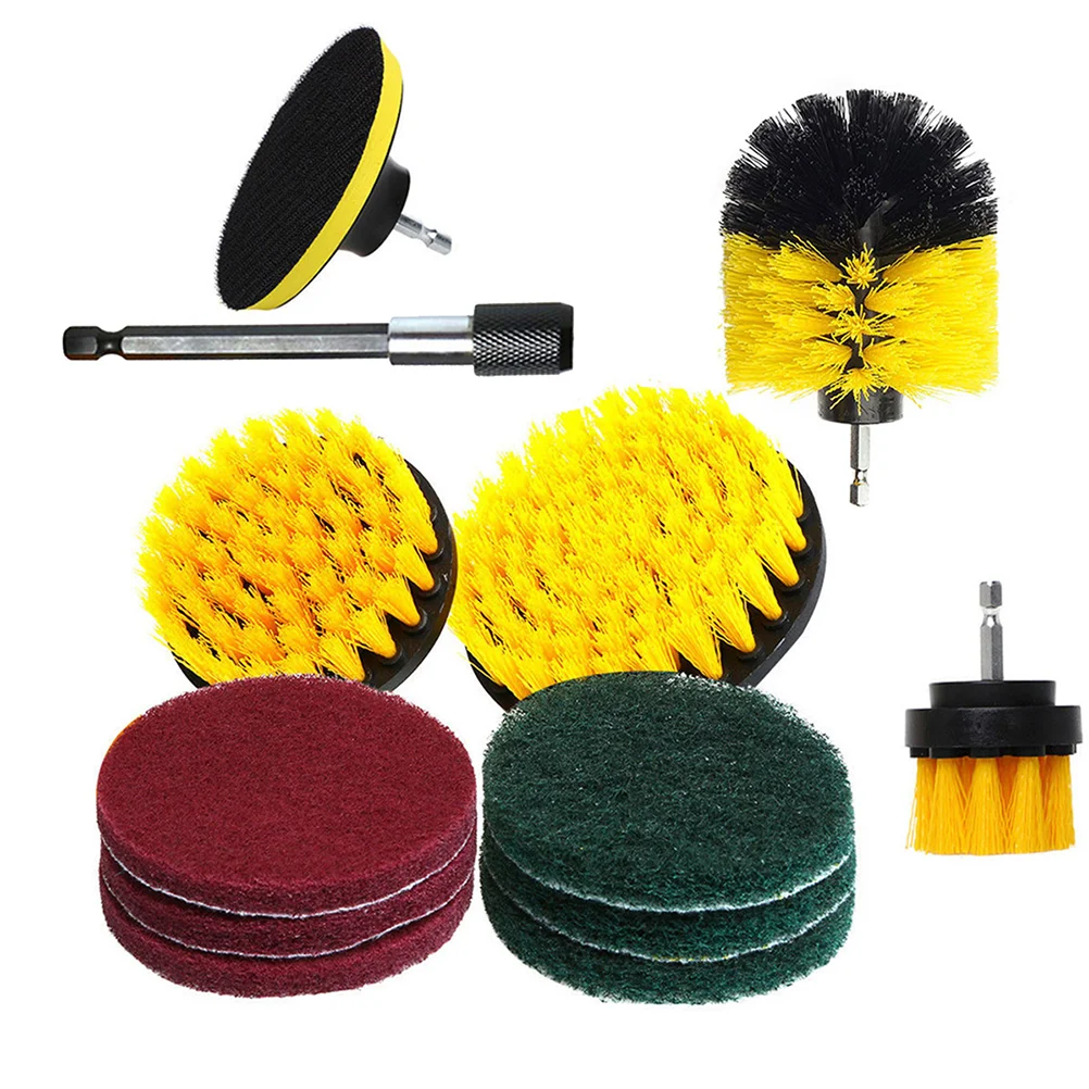 Scrub Pads and Sponge Drill Scrubber Brush Drill Scrub Pads Scrubber Brush Drill Brush Attachment Set Grout Drill Brush