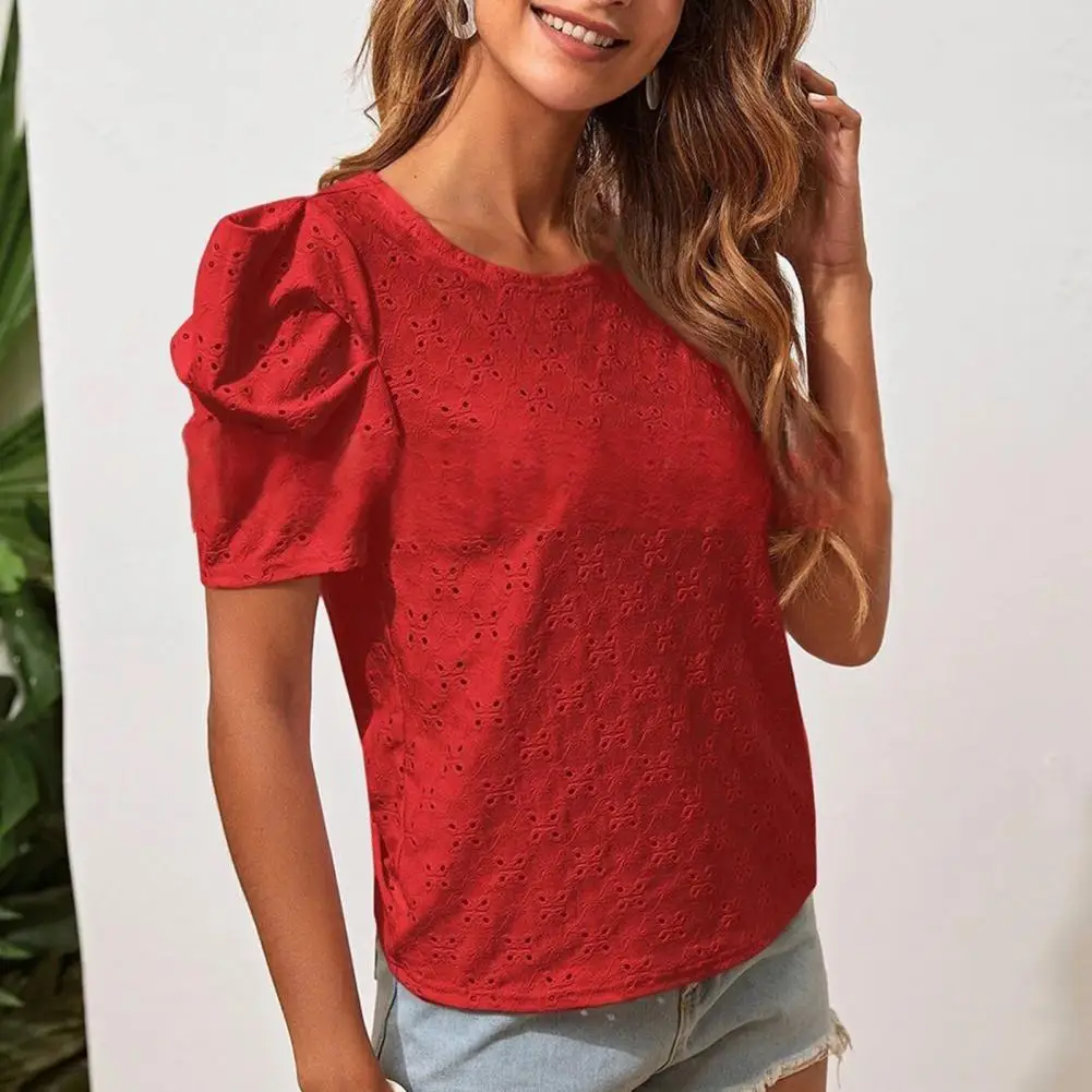 

Женский легкий Топ, дышащий Женский Топ, стильная женская плиссированная блузка с круглым вырезом, Воздухопроницаемый летний топ с коротким рукавом