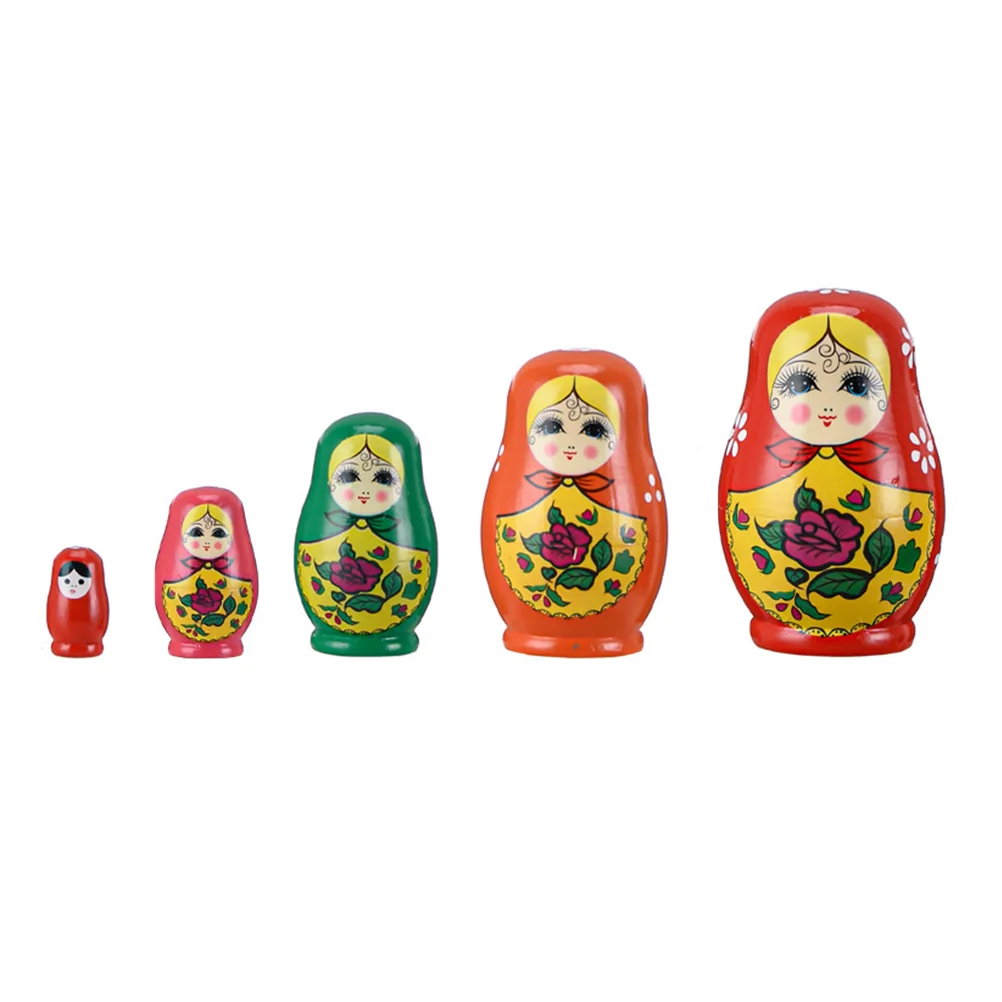 

Five-Layer Matryoshka Nesting Dolls Toy Gift Wooden Toys Birthday Kidcraft Playset Crafts Russian Stacking