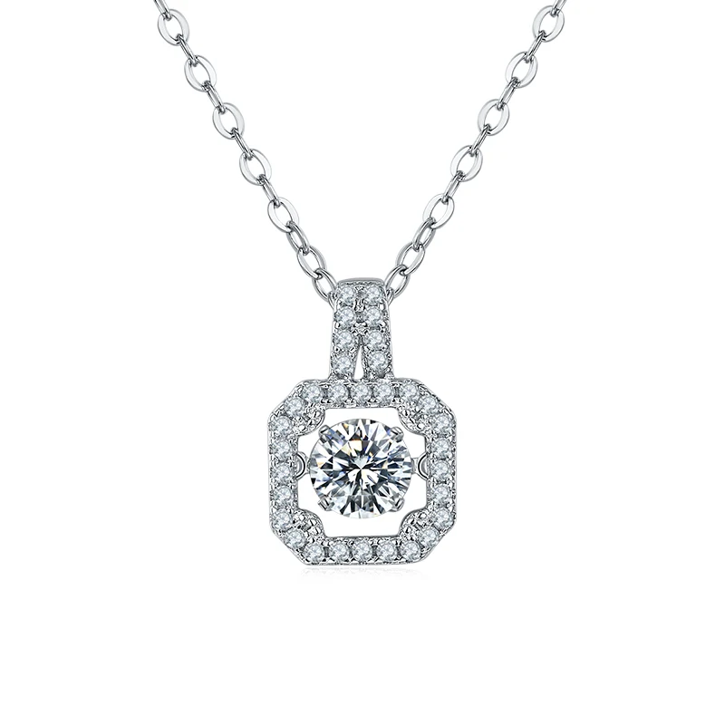 

Ожерелье-цепочка для женщин, модное ожерелье-цепочка с квадратным алмазом миоссанит, элегантные ювелирные украшения с подвеской