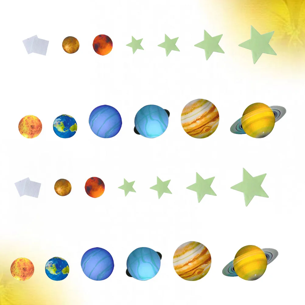 

109 Pcs Planet Window Stickers 3d Wall Decals Removable Wall Stickers 3d Wallpaper Children's Room Luminous Wall Home decor
