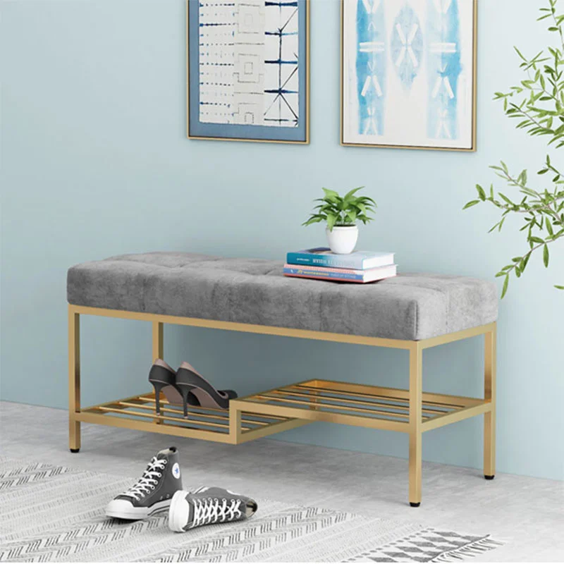 

Nordic Shoe rack with seat living room furnitu hallway storage Simple shoe changing stool entrance hall with bench space saving