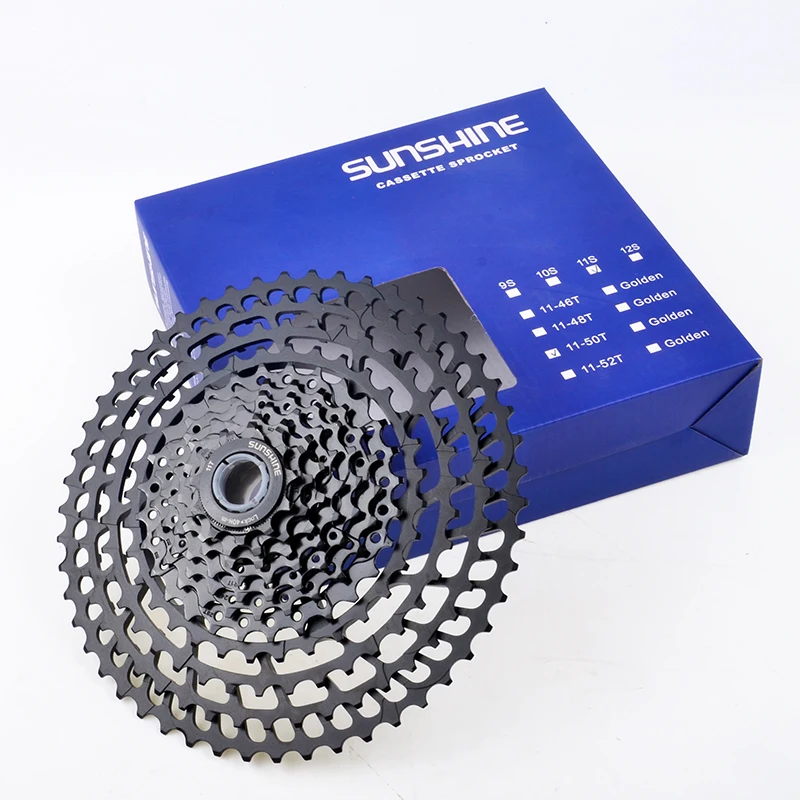 Sunshine Mtb10 11 12 Speed Cassette 46t 50t 52t HG M9000 M8000 Bicycle Parts CNC Black Freewheel Mountain Bike Component Bolany