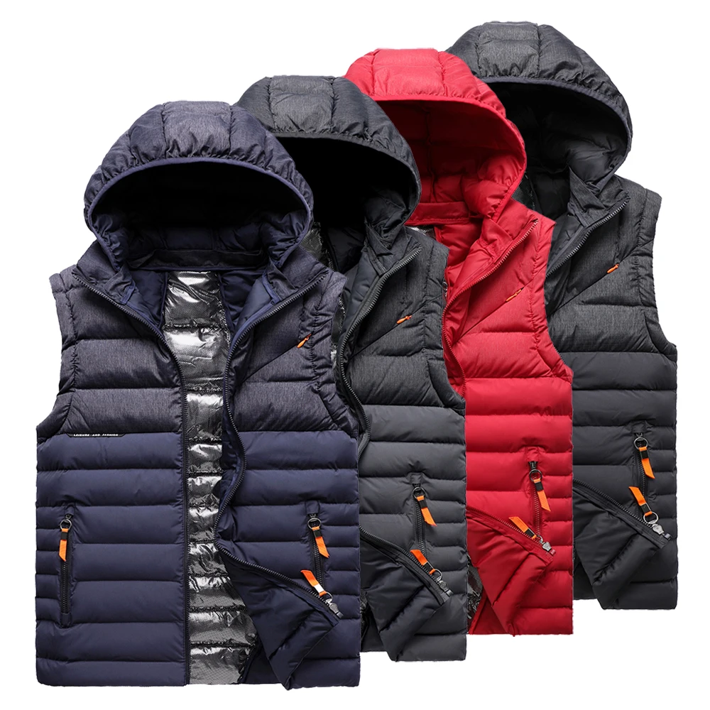 Men Winter New Outwear Casual Thick Warm Windproof Sleeveless Vest Jacket WaistCoat Men Autumn Outfits Sport Pockets Vest Men