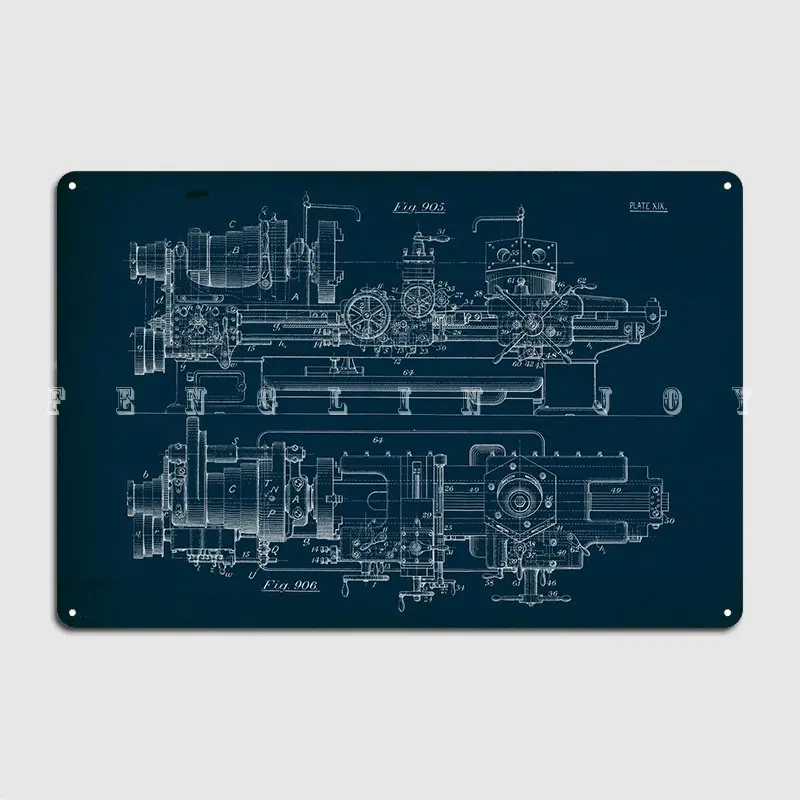 

Mechanical Blueprint Xix Metal Plaque Poster Wall Pub Pub Garage Create Wall Plaque Tin Sign Poster