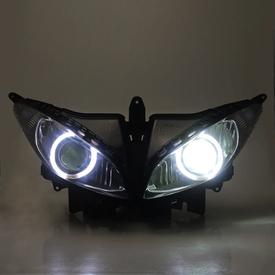 Пользовательская фара в сборе белый ангельский глаз HID-проектор для Yamaha FZ6S 2003-2009