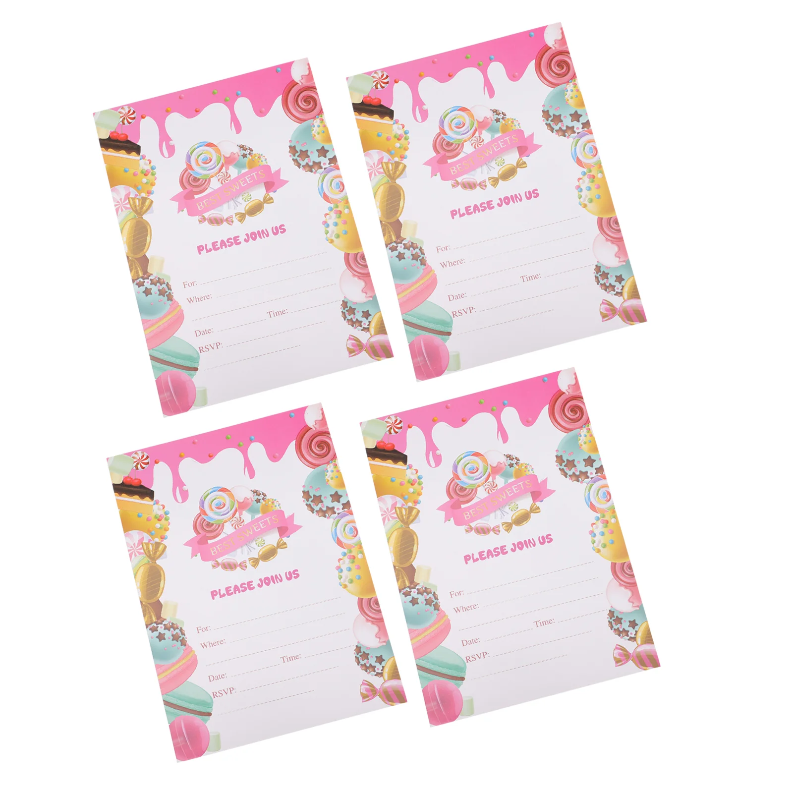 

25 Pcs Birthday Invitation Cards Party Wedding Invites Supplies Festival Invitations Happy Candy
