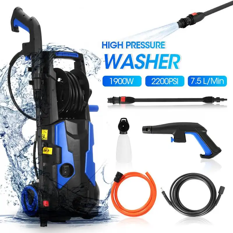 

150Bar 1900W High Pressure Washer 2200PSI Electric Car Washer Professional Spray Gun Washer Cleaner Car For Auto Accessories