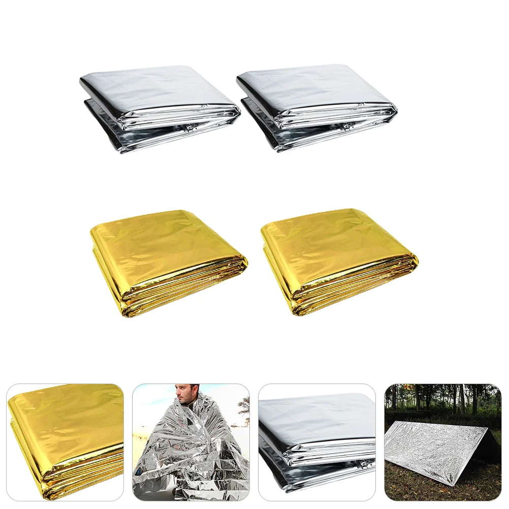 

Blankets Blanket Emergency Outdoor Insulation Aluminum Cover Tent Thermal Supplies Outside Aid First Resistant Fire Reusable