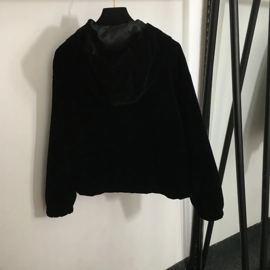 2024 осеннее женское пальто новое стильное мешковатое с капюшоном на молнии