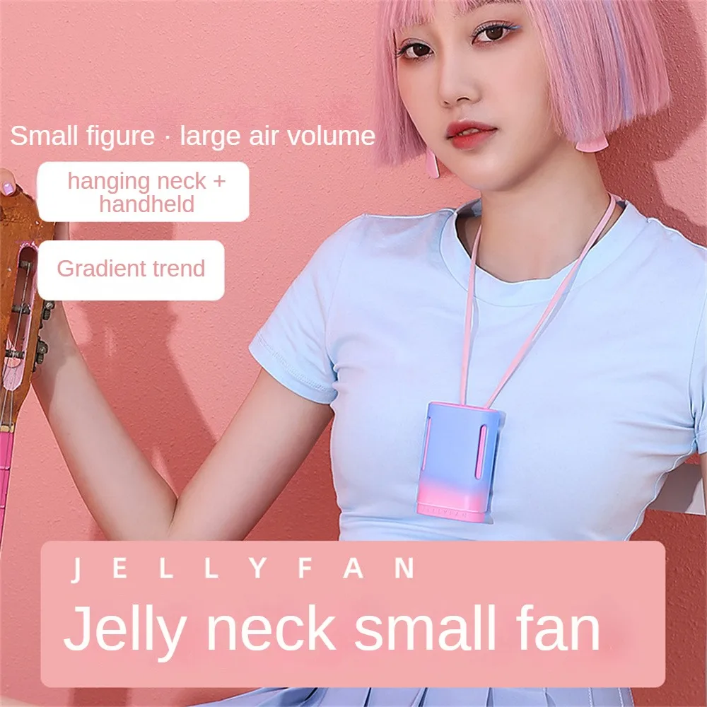 

Hanging Neck Usb Mini Fan Lazy Fan Jelly Fan Handheld Fan New Cooling Fan For Student Sport Portable