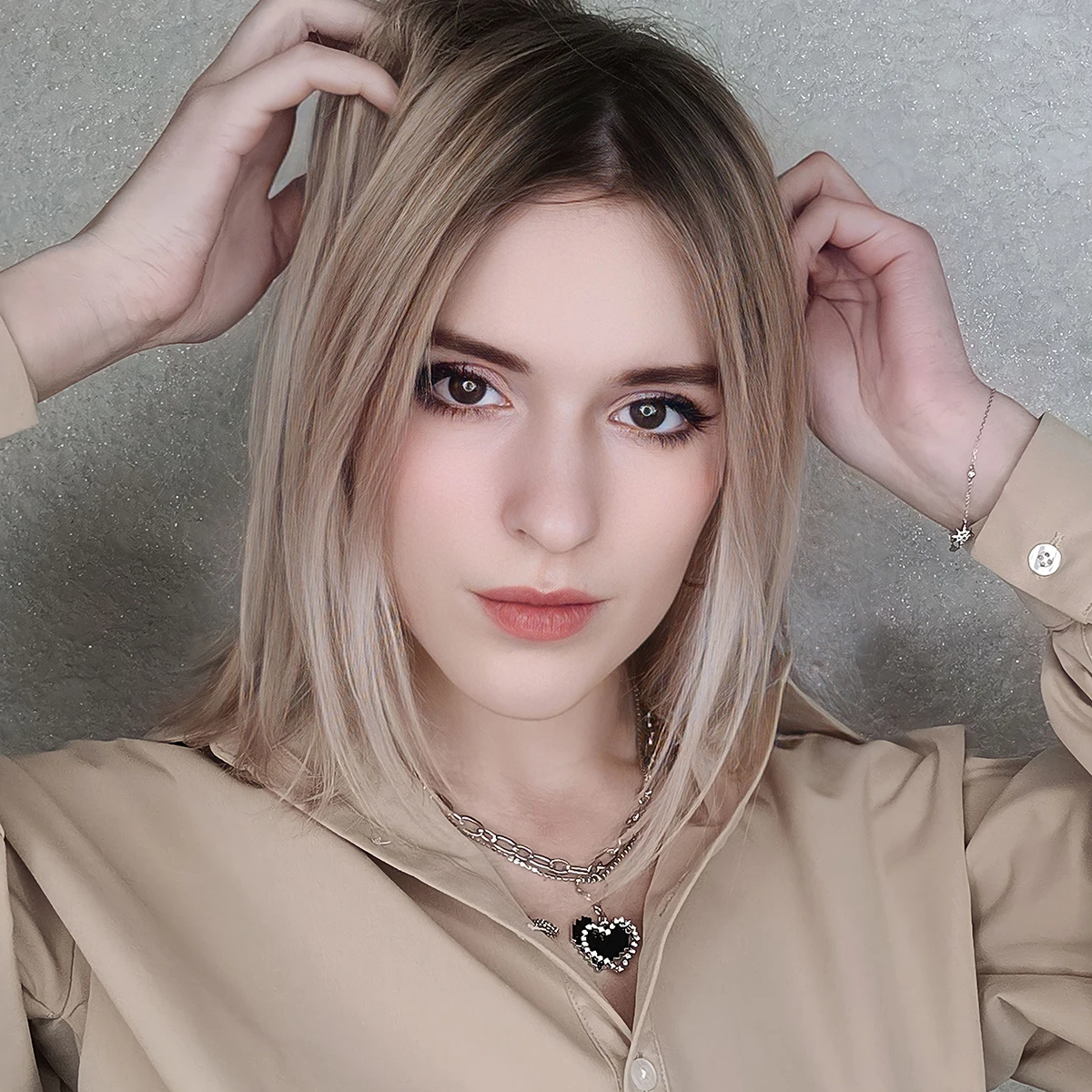 Y2K цепочка из нержавеющей стали ожерелье с подвеской в форме сердца для женщин