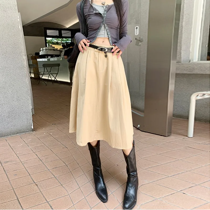 

Low Waist Skirt Women Early Autumn Style Pleated