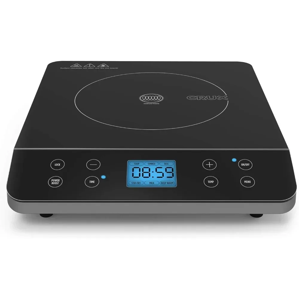 

Portable induction cooker with touch screen LCD display, temperature control and automatic shutdown, 1800 watts, black