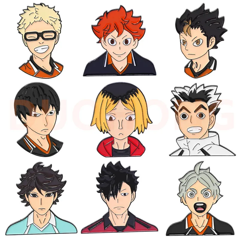 

Volleyball Hinata Kageyama Daichi Koushi Enamel Brooch Pin Brooches Lapel Pins Badge Denim Jacket Jewelry Accessories