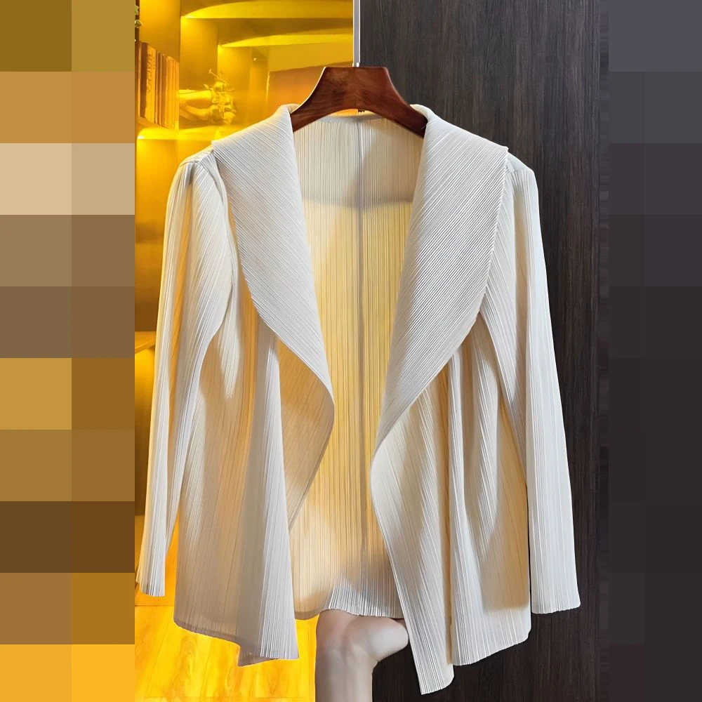 

Pleated Short Coat 2023 Spring/Summer New Fashion Women's Cardigan Top Women jackets for women