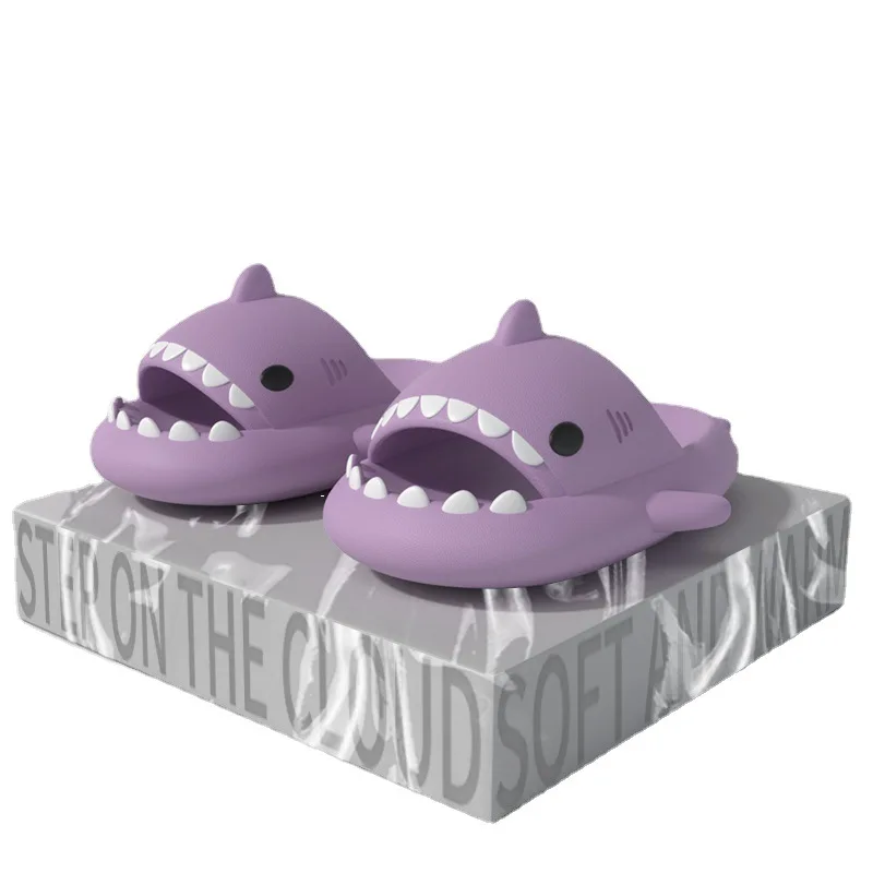 Litfun Fashion Shark Slippers For Women Men Trendy Shark Cloud Slides Bathroom Non-slip Sandals Outdoor Thick Sole Flip Flops